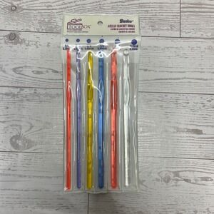 Darice Crafter's Toolbox Acrylic Crochet Hooks Set 6 Piece Multi Color F-K Sizes